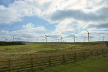 Wind turbines in a field 
