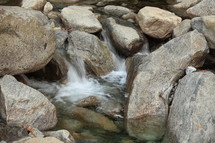 water flowing over rocks in a stream
