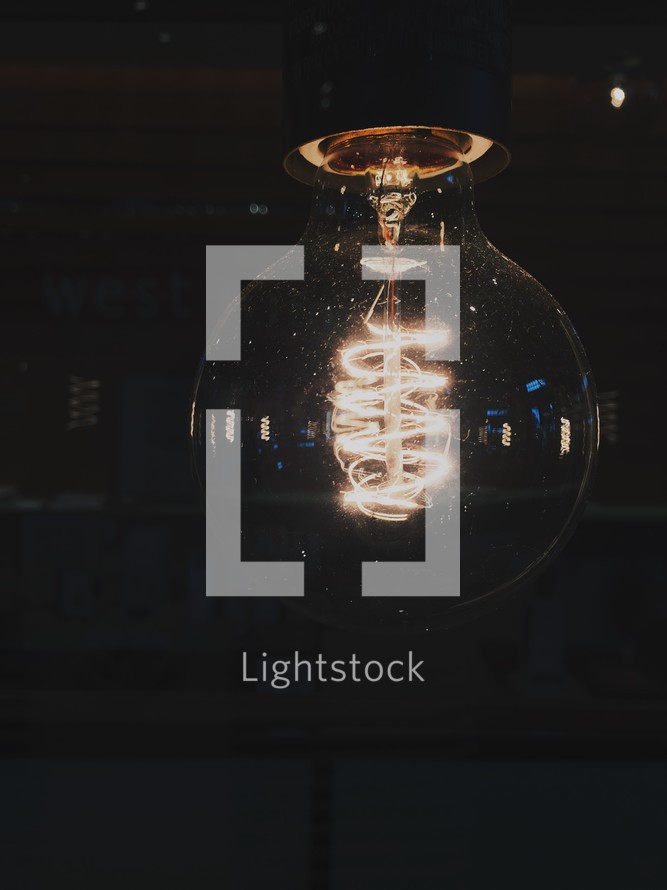 a glowing lightbulb 