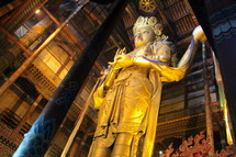 Golden stature of Budha in Mongolia 