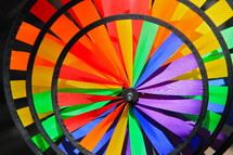 Rainbow color wind spinner child's garden ornament