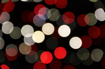 red and white bokeh lights