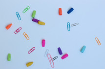 erasers and paperclips 