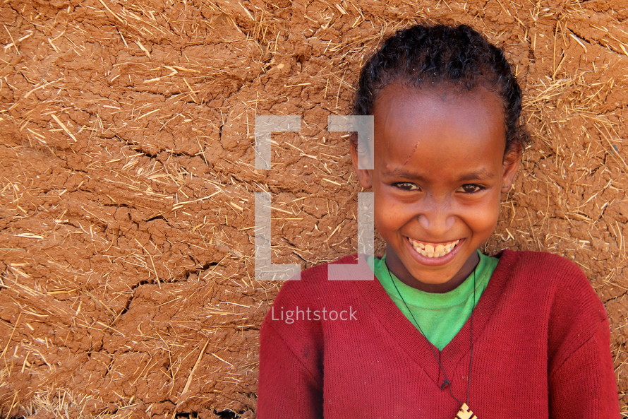 smiling girl child in Africa