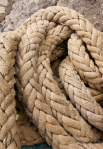 worn vintage marine ropes