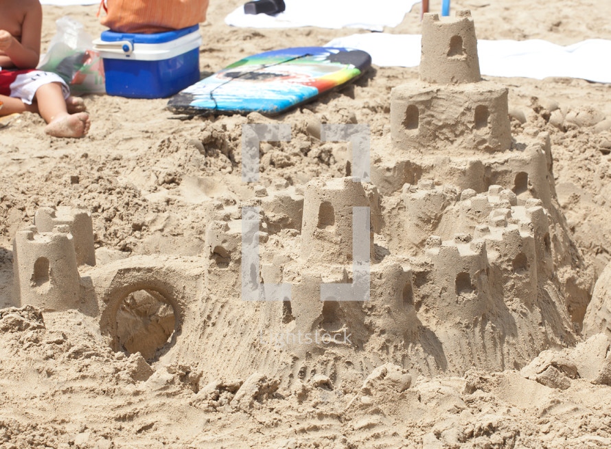 sand castle on a beach in Spain.