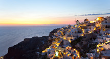Oia village in Santorini island - Greece.