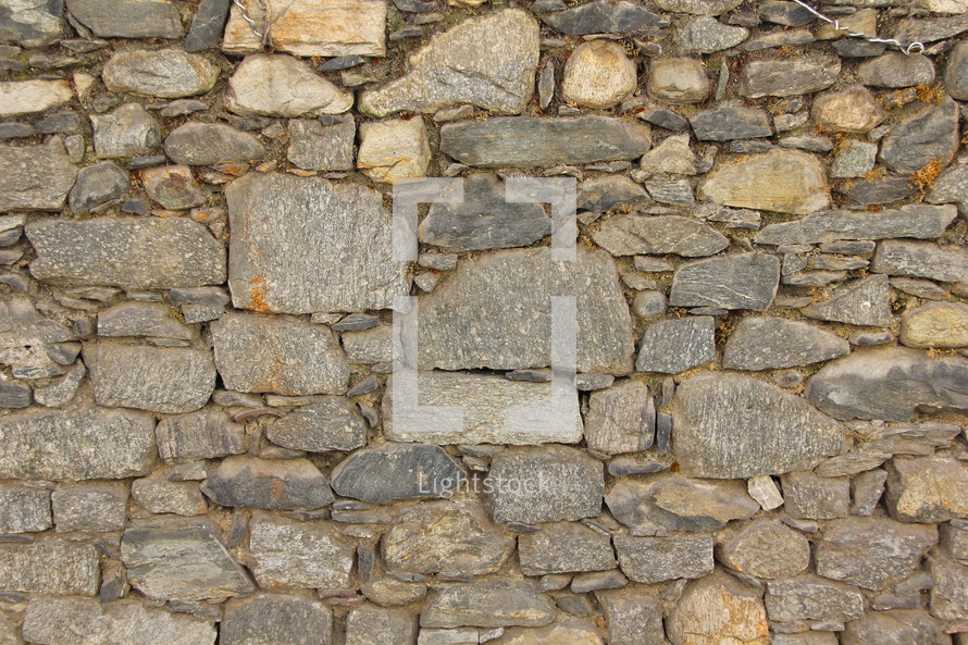 ancient stacked stone wall