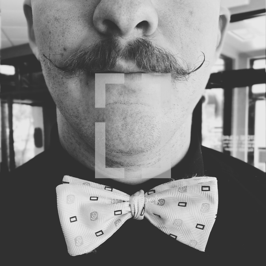 mustache and bow tie 