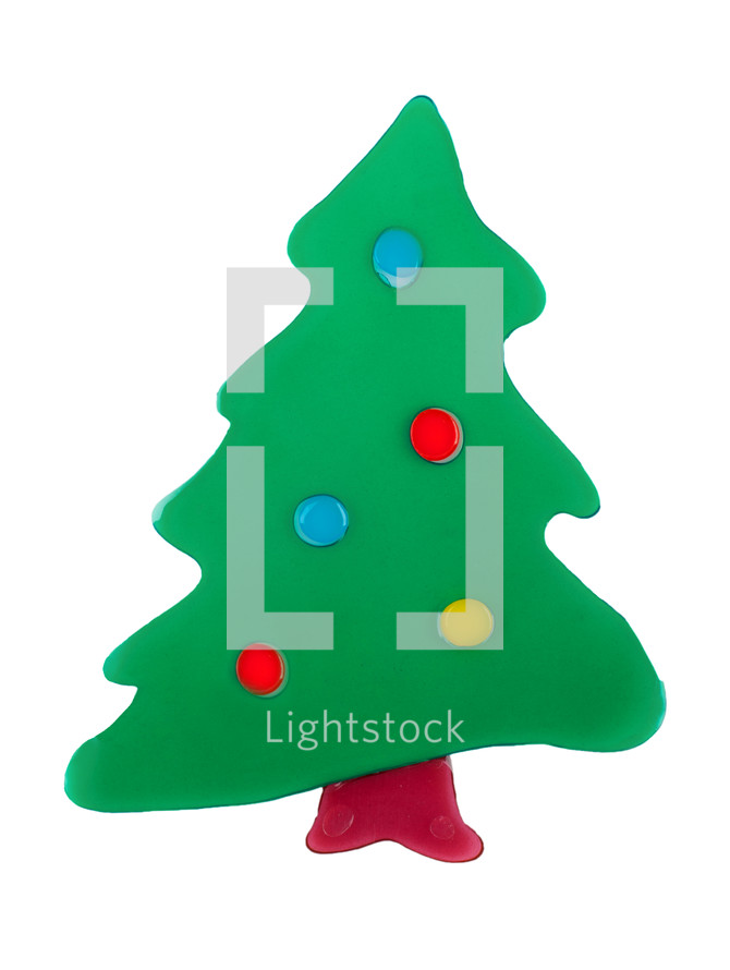 Christmas decorations adhesive gel on white background