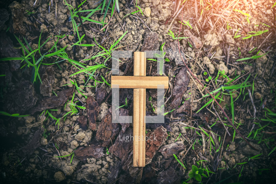 cross on the ground 