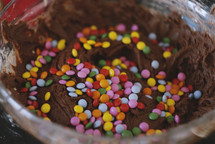 candies in chocolate batter 