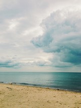 rain clouds at the beach 