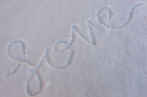 word love in snow