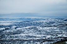 snow covered mountain range