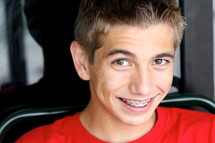 teen boy with braces