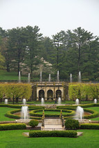 fountains in a garden park
