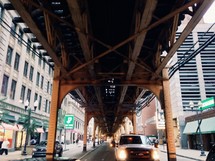 Driving under an overpass in NYC