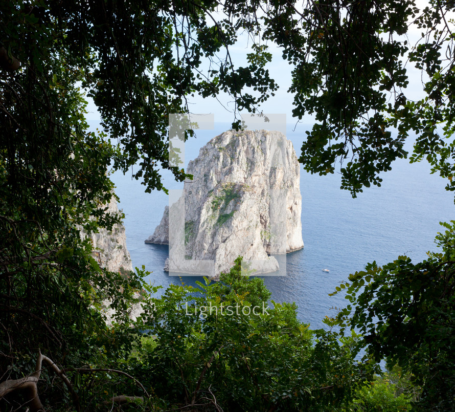 Faraglioni, famous giant rocks, Capri island