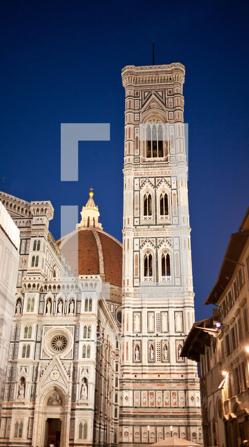Florence Cathedral, Duomo Basilica di Santa Maria del Fiore, during twilight.