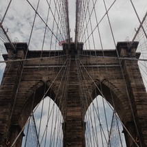 Bridge supports on the Brooklyn Bridge. 
