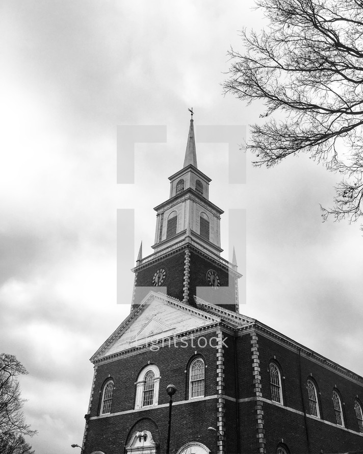 church in black and white 
