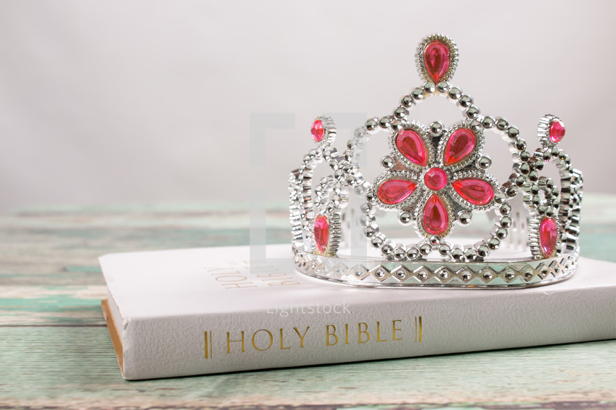 jeweled crown on a Bible 