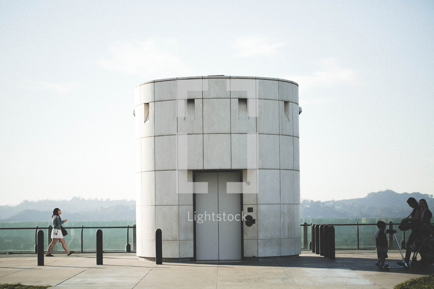 elevator tower entrance outdoors 