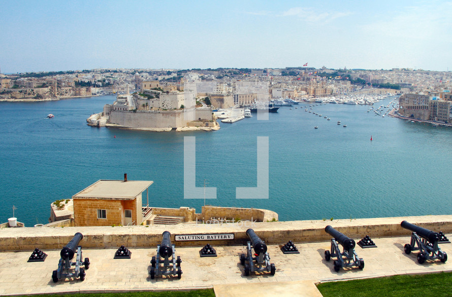 Saluting Battery under Upper Barracca Gardens in Valletta, Malta