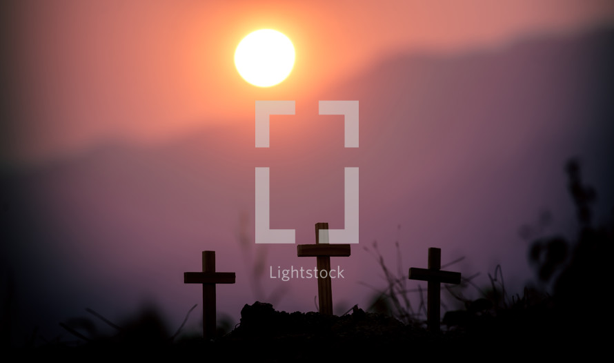 three crosses at sunrise 