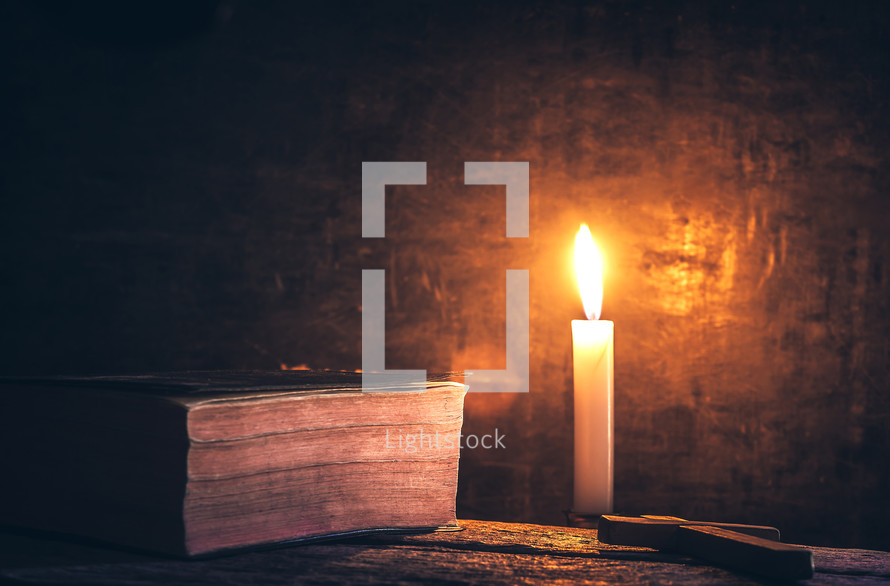 candlelight and Bible 