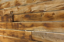 Wall made from wood slats 