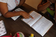 women reading scripture at a Bible Study 