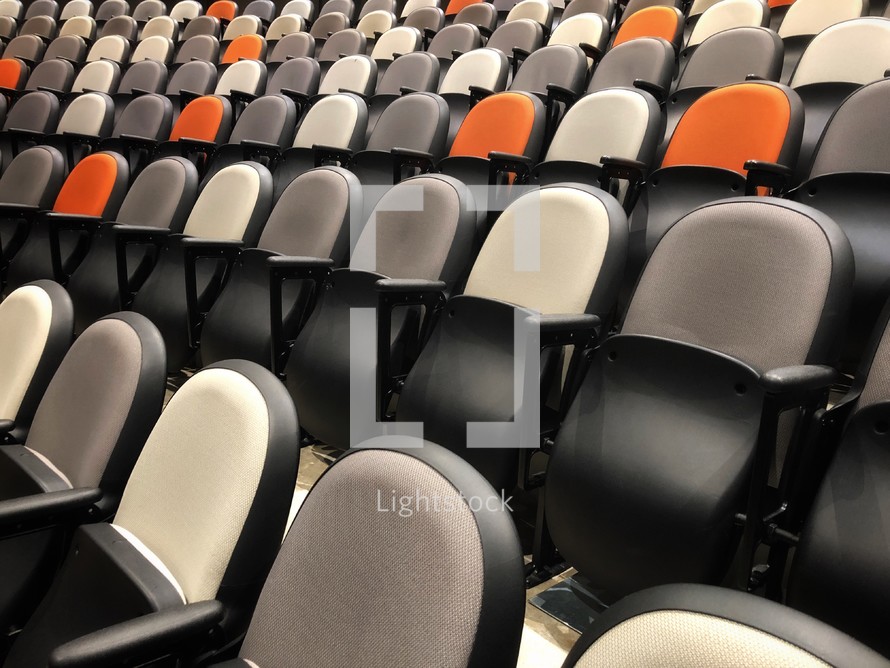 rows of stadium seats 
