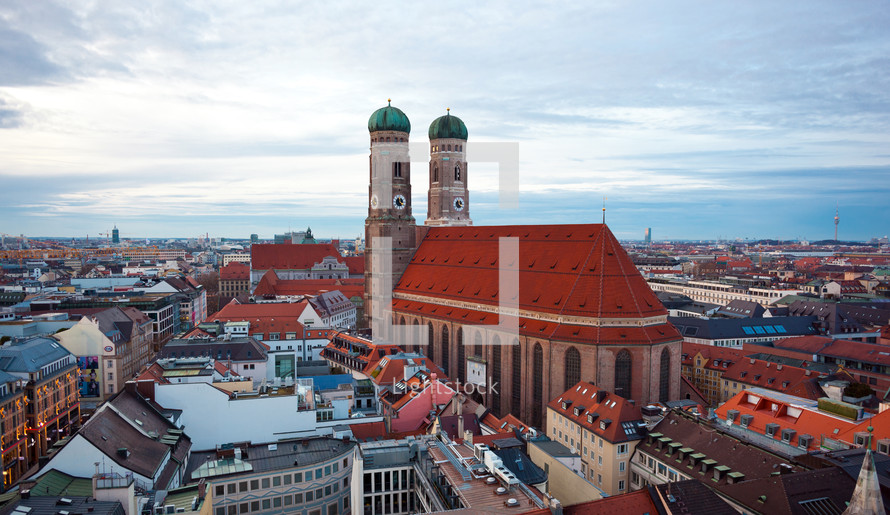 The Church of Our Lady (Frauenkirche) in Munich, Germany, Bavaria.