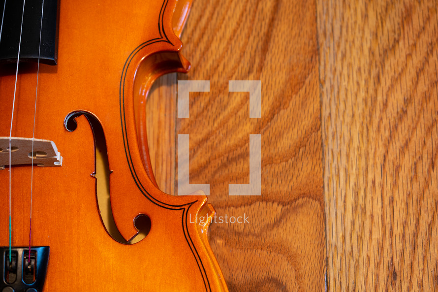 violin on wood background 
