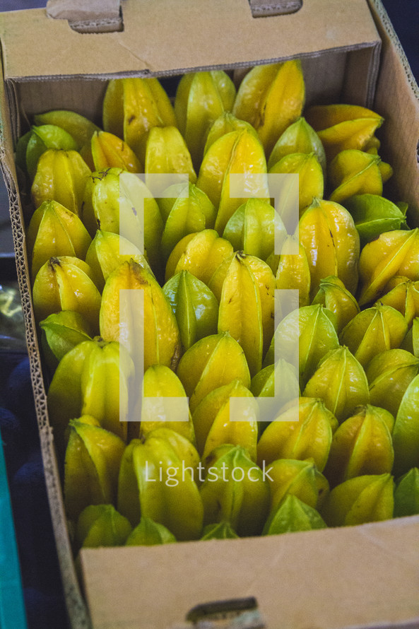 a box of star fruit 
