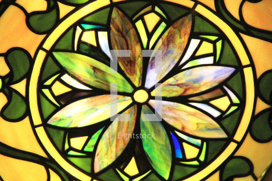 flower stained glass window 