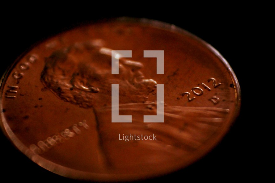 a penny closeup 