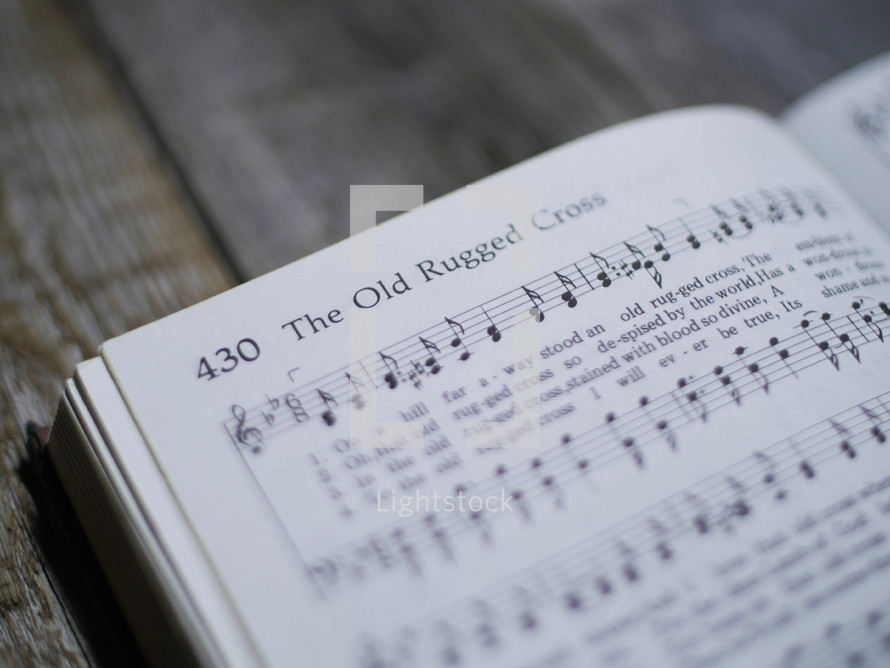 The old rugged cross, sheet music, hymnal, song, worship music 