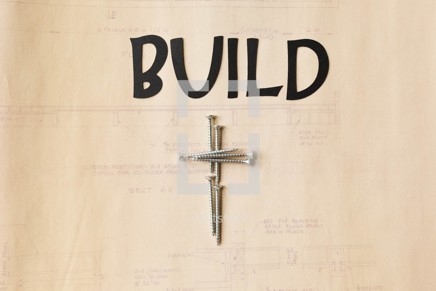 word build and a cross of screws