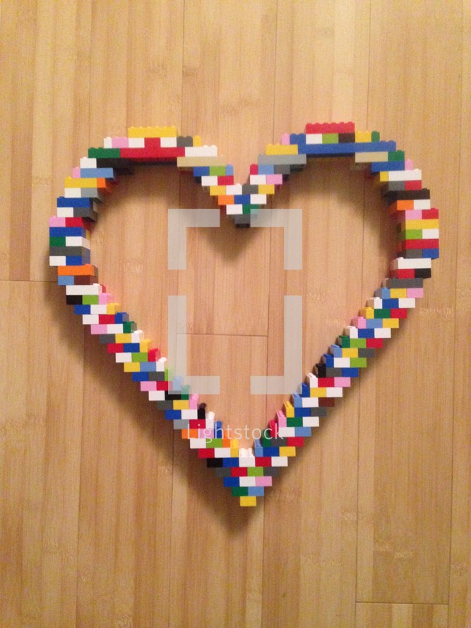 A heart made out of legos. 