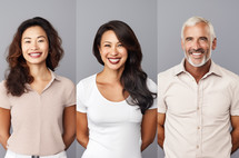 A multi-ethnic group of individuals smiling confidently