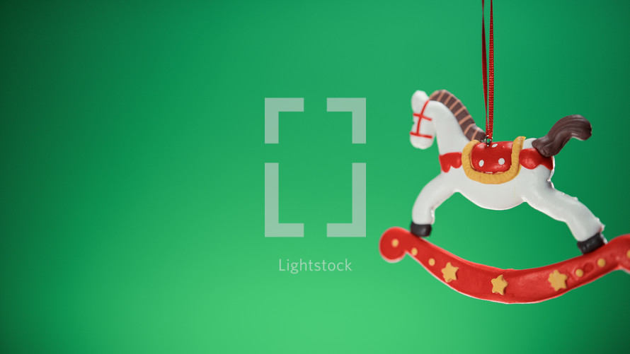 Christmas Decoration Horse with green background