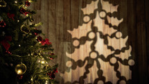 Christmas tree shadow on the wall