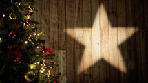 star light on a Christmas tree