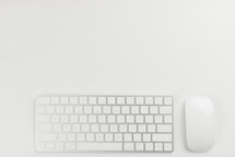 computer keyboard and computer mouse white background 