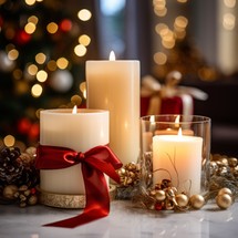Christmas candles creating a festive atmosphere