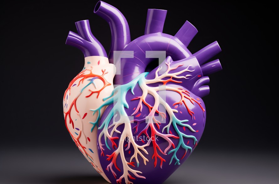 Colorful ceramic representation of a human heart