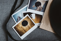 pile of Polaroid photographs 